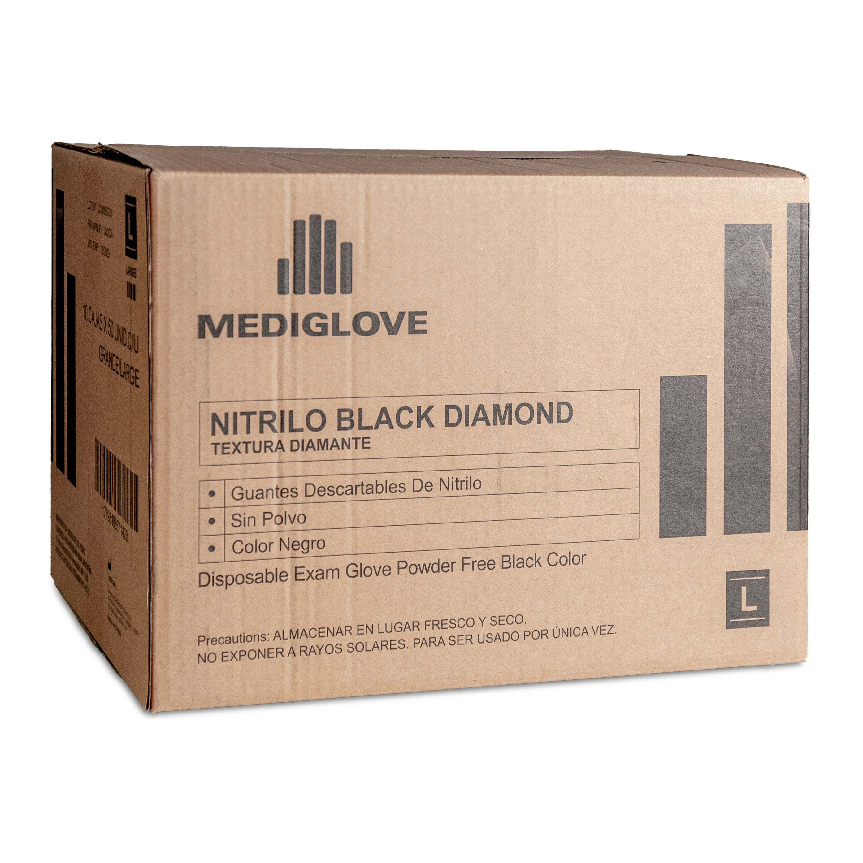Guantes de Nitrilo BLACK DIAMOND - Textura diamante -(1x50un)